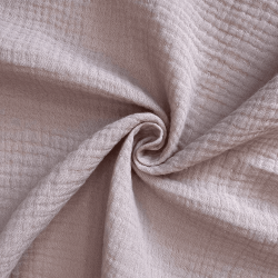 Ткань Муслин Жатый (Ширина 1,4м), цвет Пыльно-Розовый (на отрез) в Лыткарино