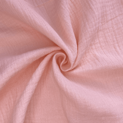 Ткань Муслин Жатый (Ширина 1,4м), цвет Нежно-Розовый (на отрез) в Лыткарино