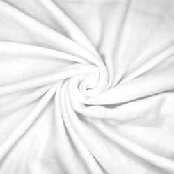 Ткань Флис Односторонний 130 гр/м2 (Ширина 150см), цвет Белый (на отрез) в Лыткарино
