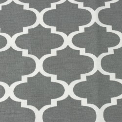 Интерьерная ткань Дак (DUCK) (ширина 1,8м), принт &quot;Белый Орнамент&quot; (на отрез) в Лыткарино