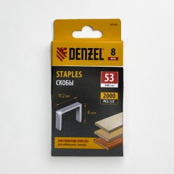 Denzel Скобы, 8 мм, для мебельного степлера, тип 53, 2000 шт.  в Лыткарино