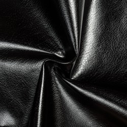 Ткань Дерматин (Кожзам) для мебели (Ширина 138см), цвет Черный (на отрез) в Лыткарино