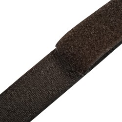 Контактная лента 40мм (38мм) цвет Тёмно-Коричневый (велькро-липучка, на отрез)  в Лыткарино