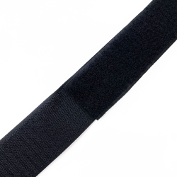 Контактная лента 40мм (38мм) цвет Черный (велькро-липучка, на отрез)  в Лыткарино
